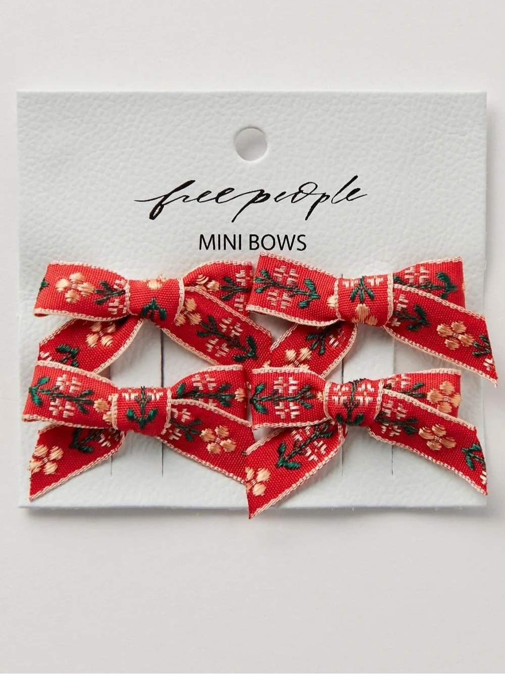 FREE PEOPLE Quincy Mini Bow Set Of 4 Rust